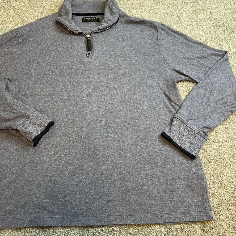 Banana Republic Sweater Mens Large Quarter Zip Luxury‎ Touch Pullover Stretch
